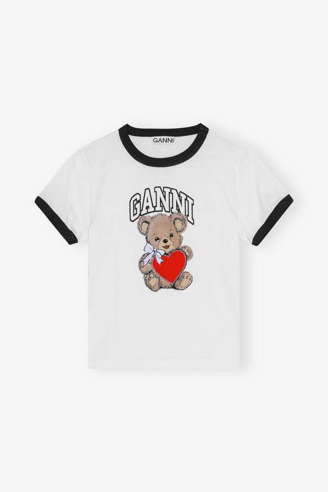 White Basic Jersey Bear T-shirt, Bright White