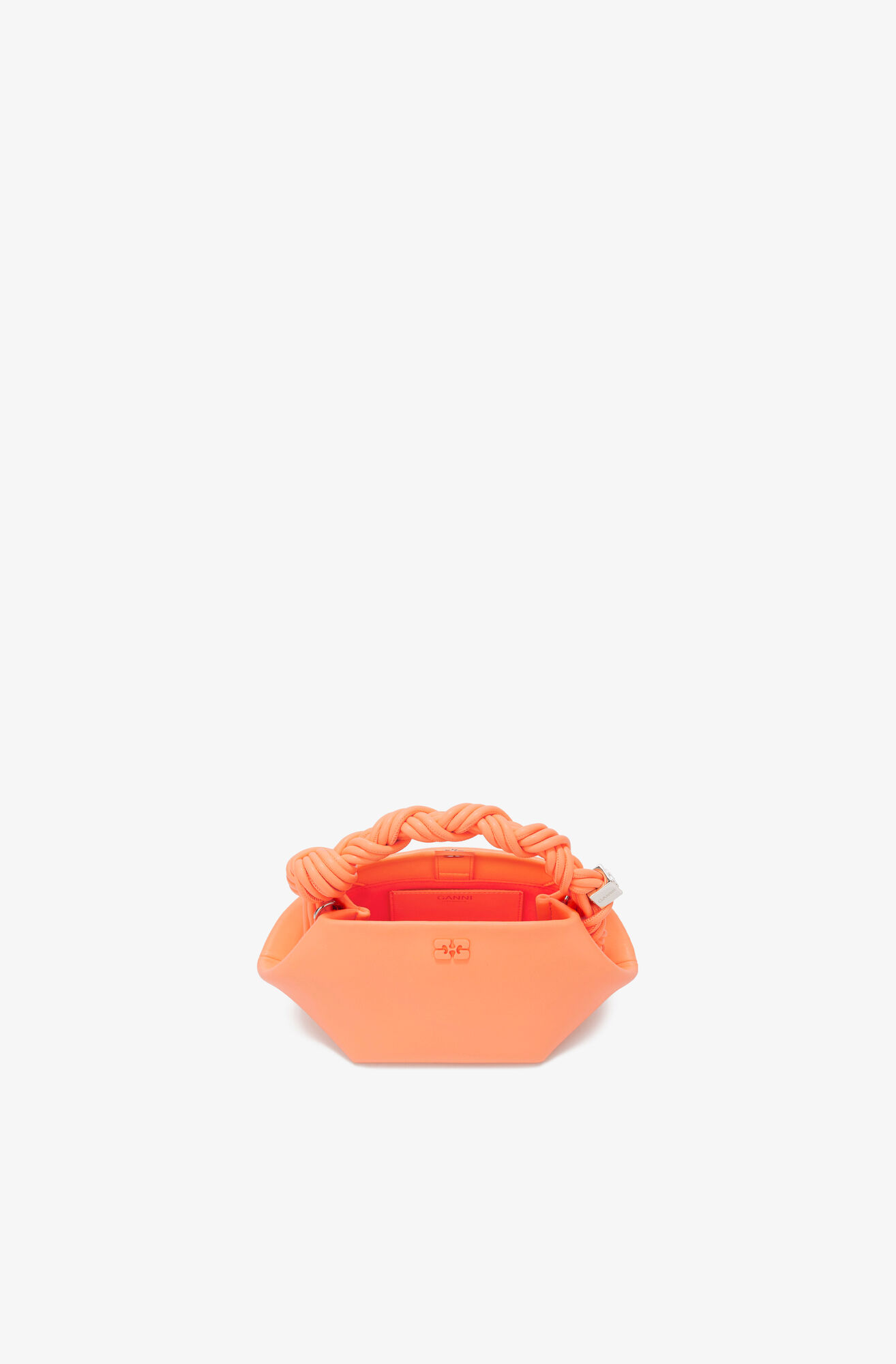 Mini Bou Tasche in Orange, Recycled Leather, in colour Cantaloupe - 3 - GANNI