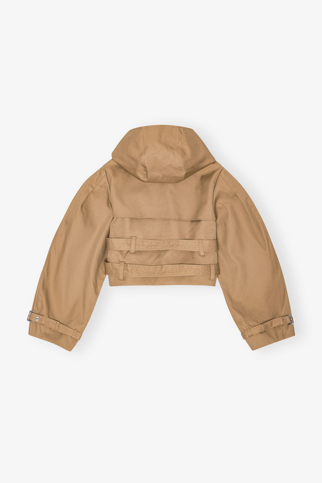 Kort jakke i kamelfarget bomull, Organic Cotton, in colour Tiger's Eye - 2 - GANNI