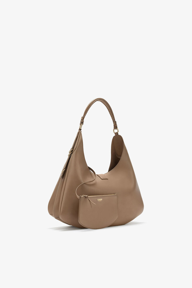 Large Kat Bag in Brown, Recycled Leather, in colour Coca Mocha - 2 - GANNI