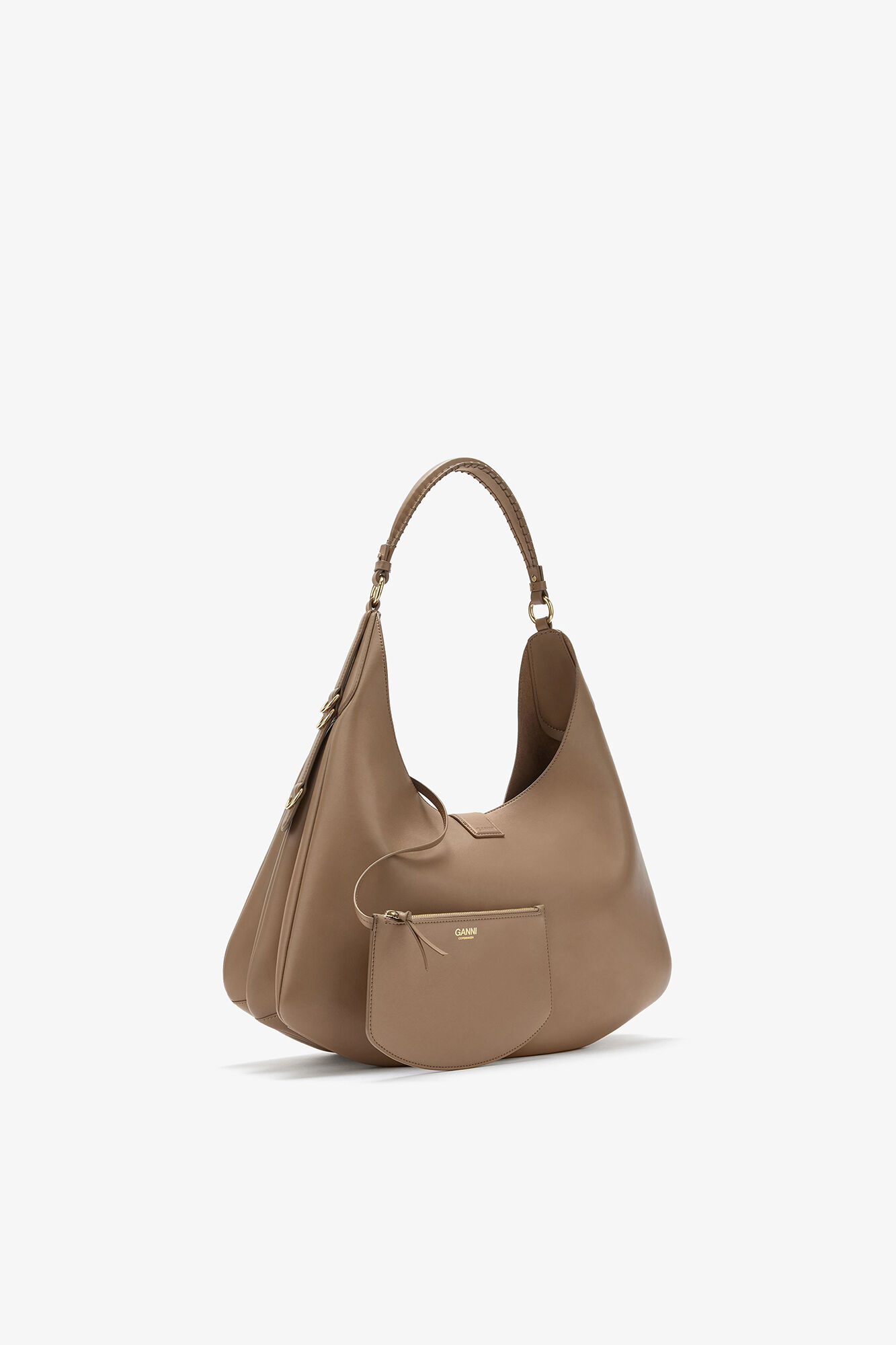 Large Kat Bag in Brown, Recycled Leather, in colour Coca Mocha - 2 - GANNI