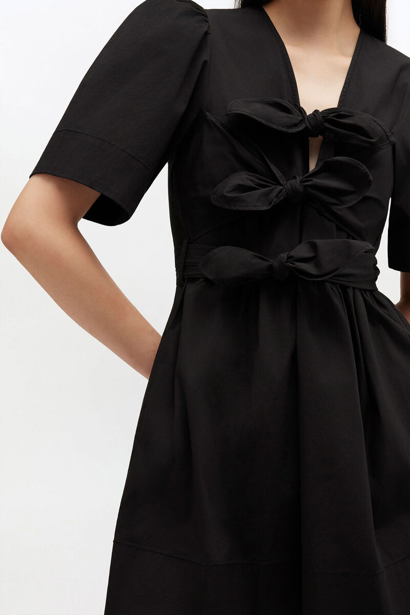 Cotton Mini Dress, Organic Cotton, in colour Black - 3 - GANNI