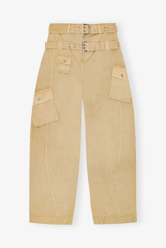 Pants in Washed Stretch Cotton, Lark