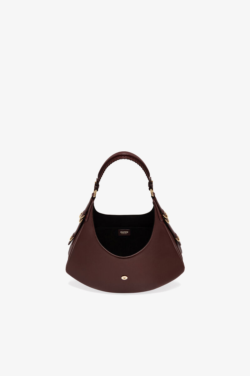 Petit sac marron Kat, Recycled Leather, in colour Chicory Coffee - 3 - GANNI