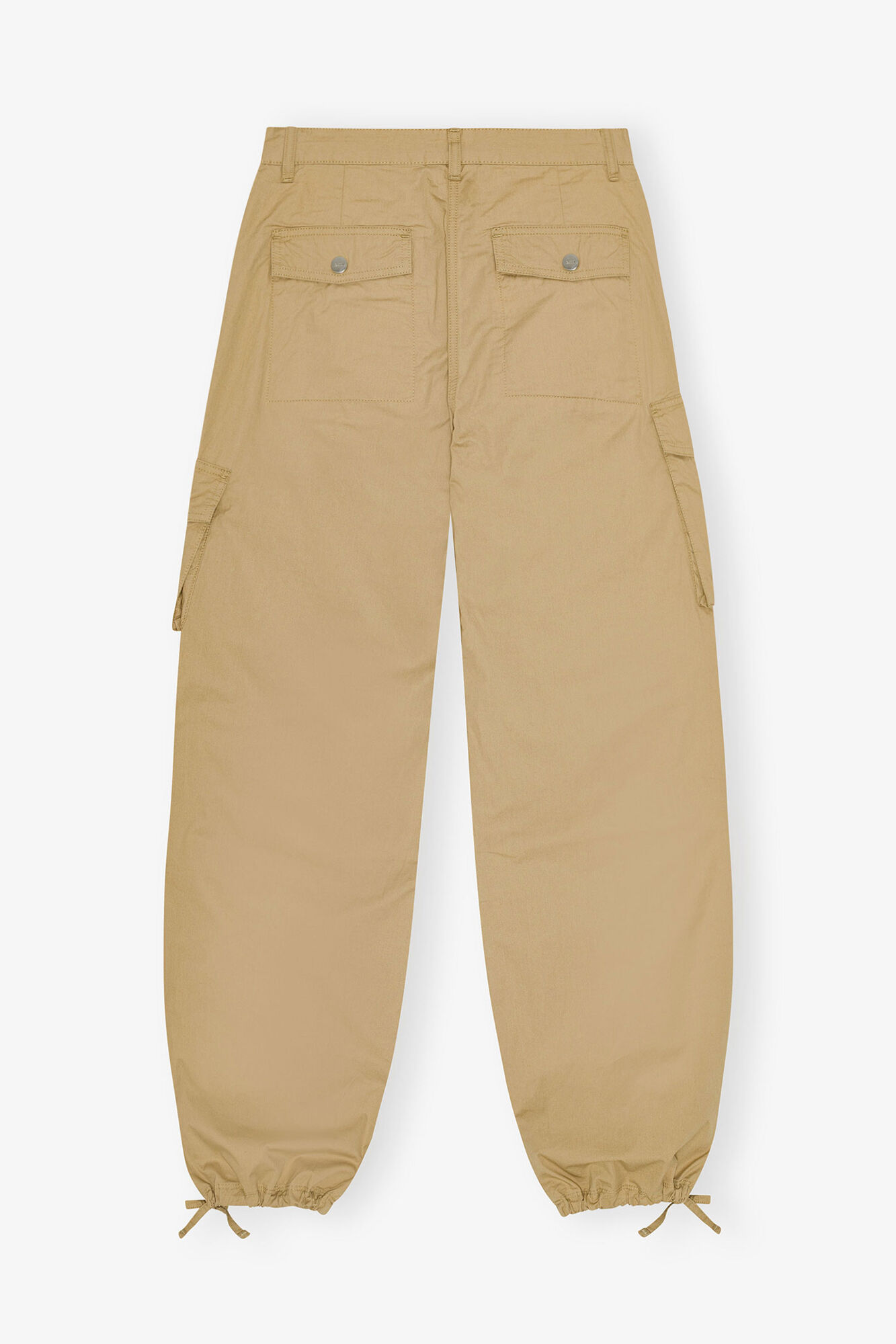 Trousers in Camel Washed Cotton Twill, Organic Cotton, in colour Cartouche - 2 - GANNI