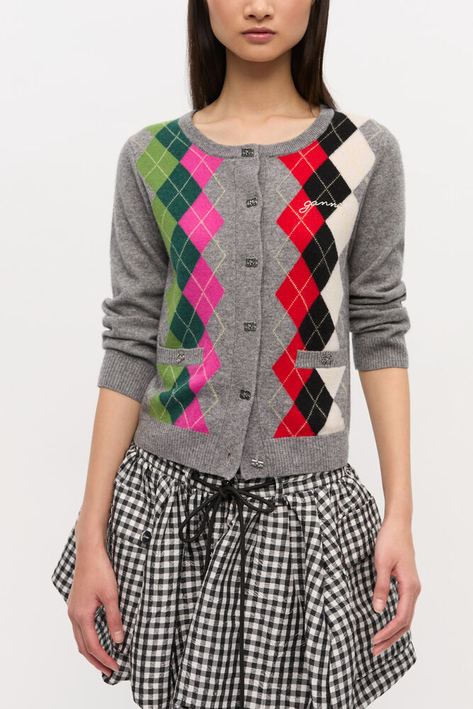 Grey Check Cardigan, Paloma Melange