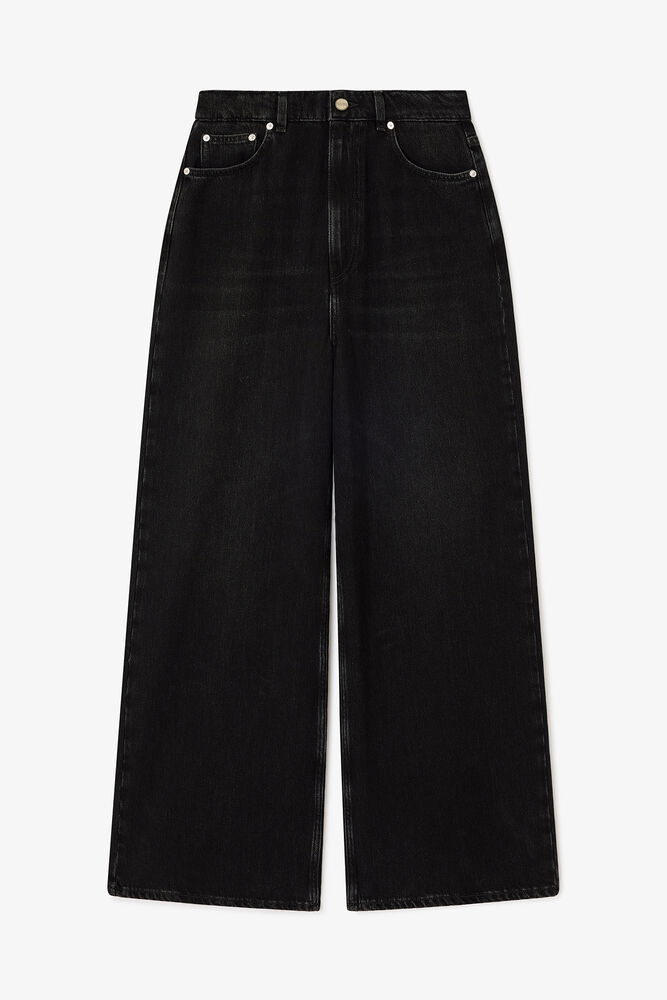 Baggy Jeans in Black Washed Denim, Black Washed