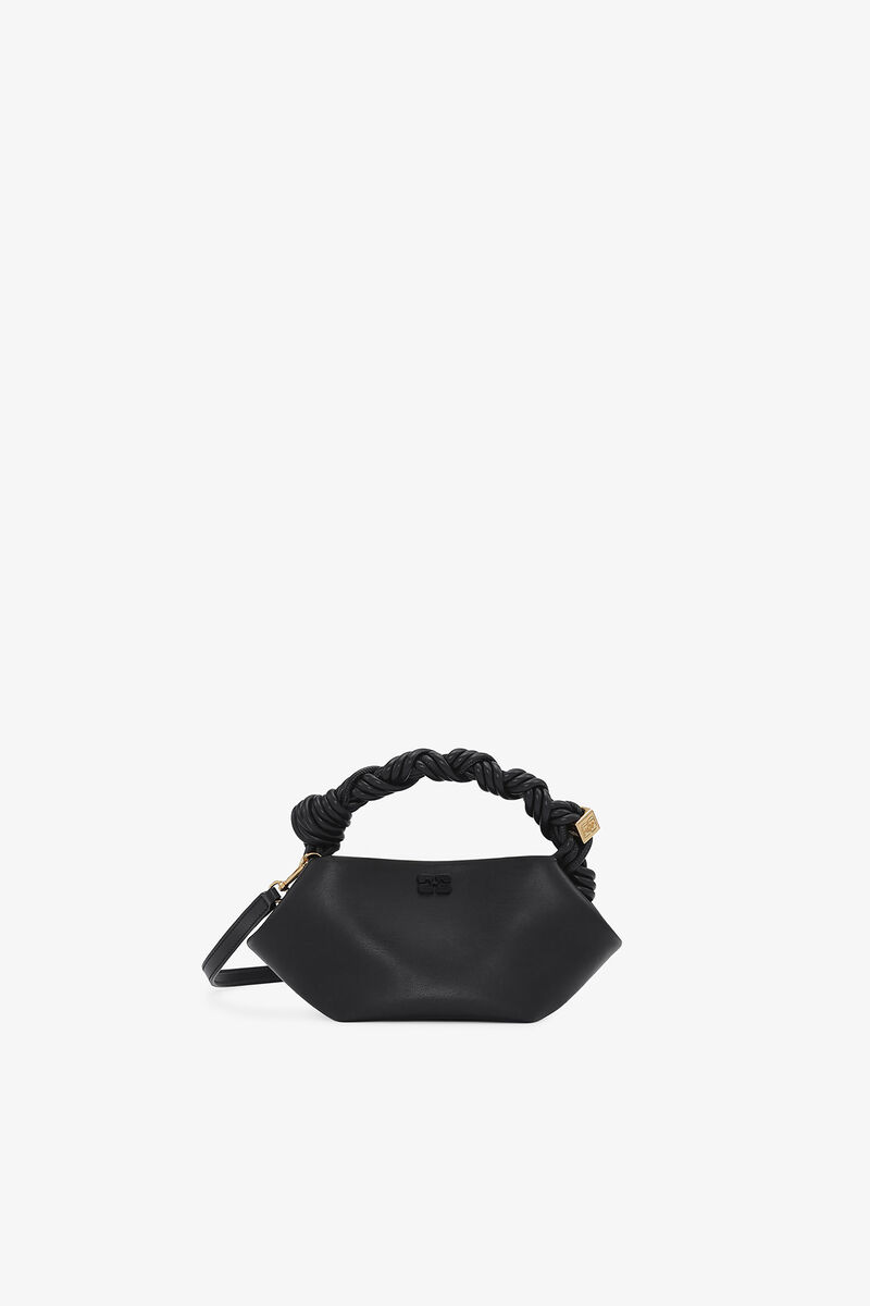 Black Mini Bou Bag, Recycled Leather, in colour Black - 1 - GANNI