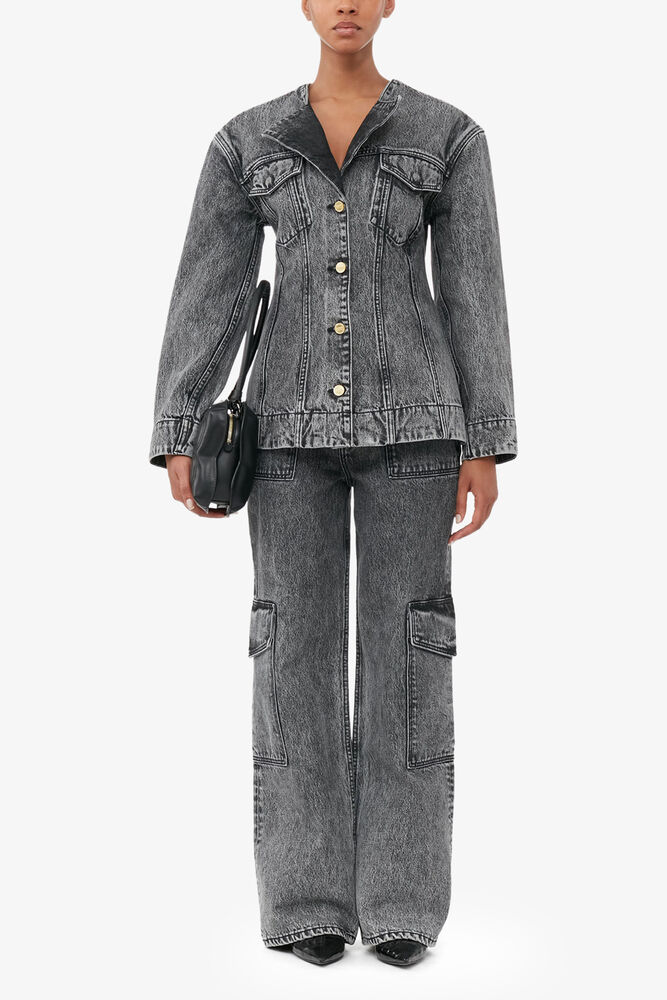 Angi Jeans in Black Washed Denim, Black Washed