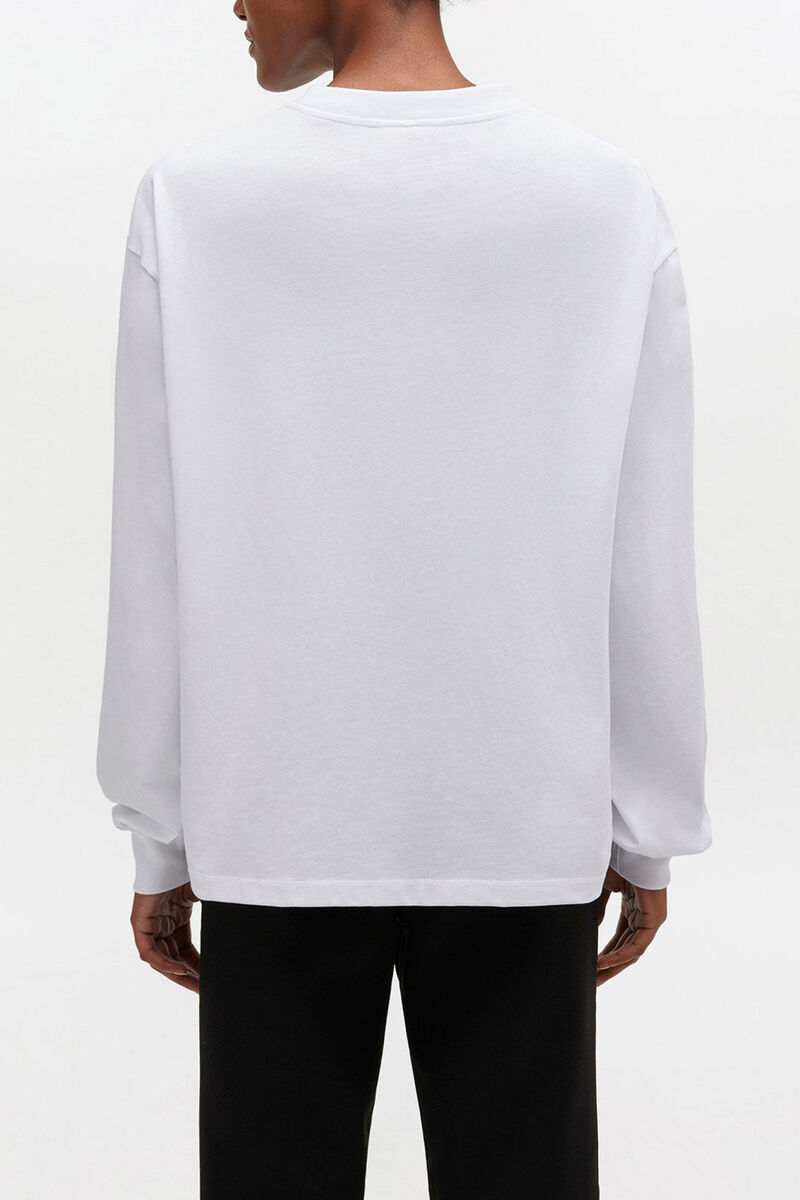 Essential Basic Long-sleeve, Organic Cotton, in colour Bright White - 3 - GANNI