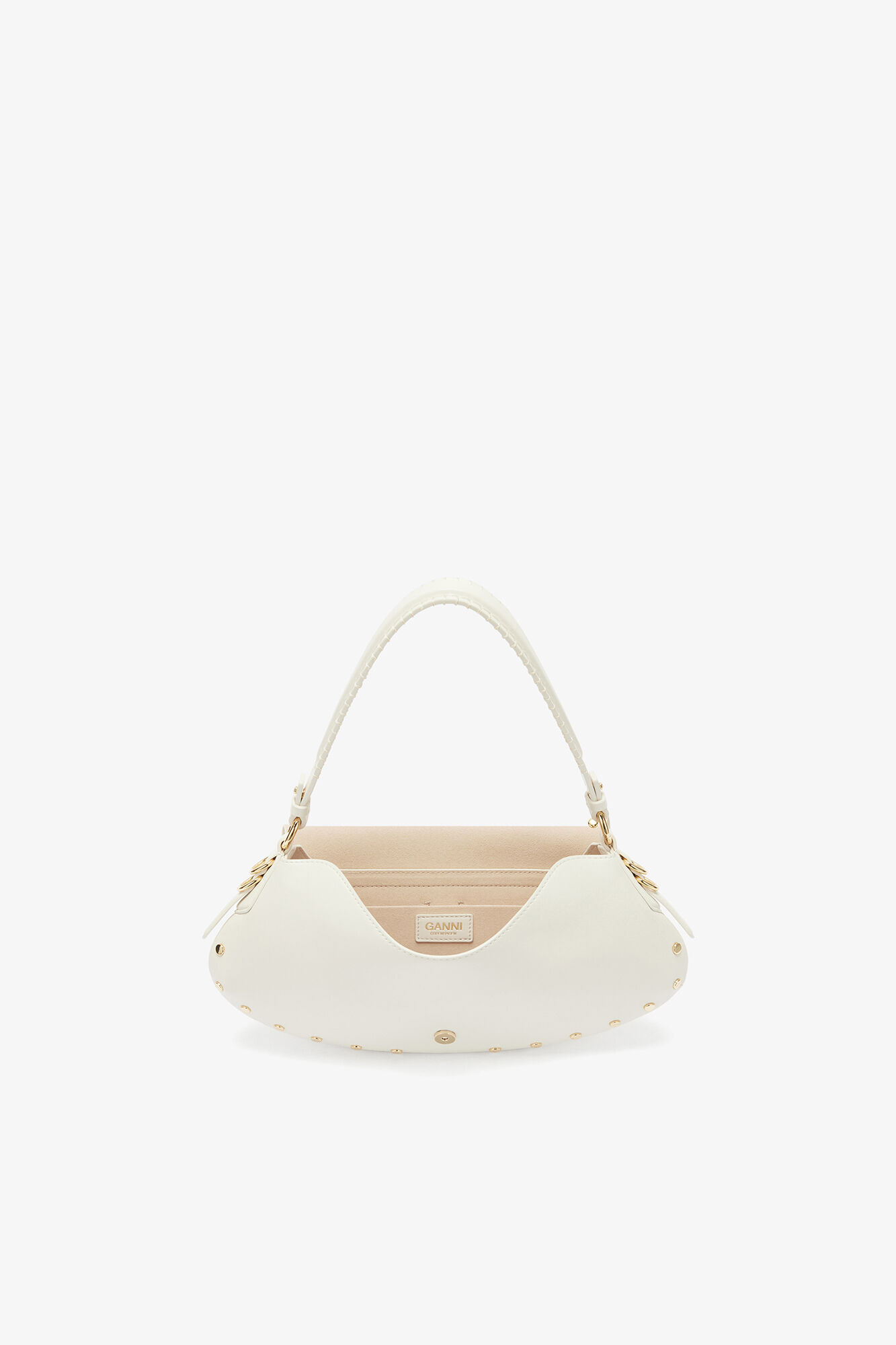 B-Kat Bag Studs in White, Polyester, in colour Egret - 3 - GANNI