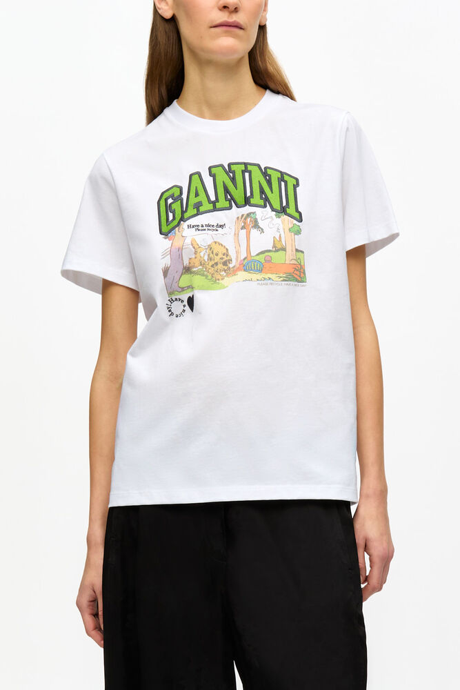 White Basic Jersey Poppy Relaxed T-shirt, Bright White