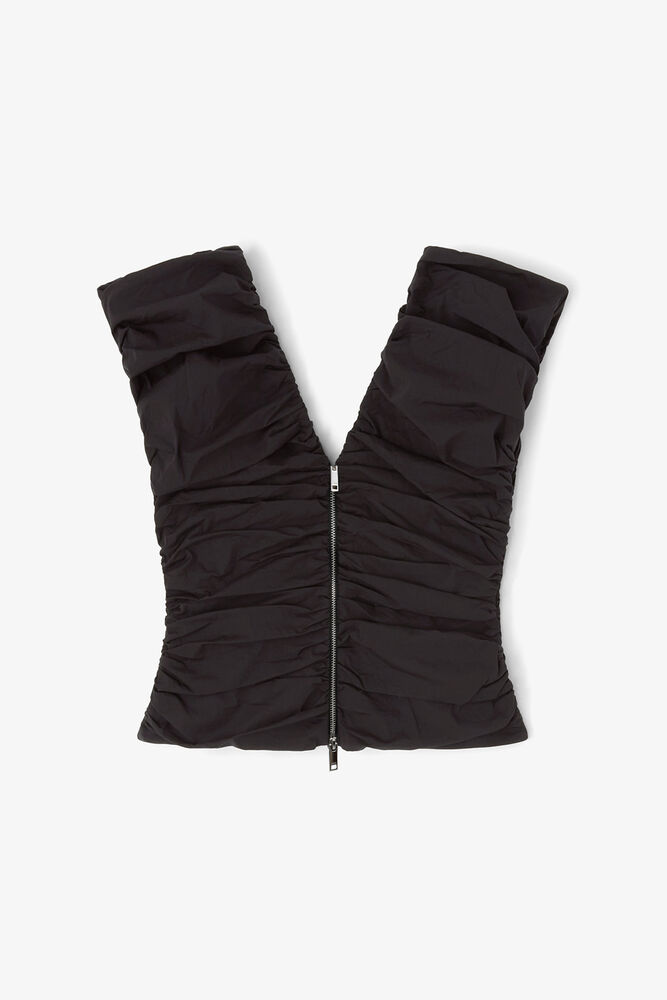 Black Ruched Top, Black