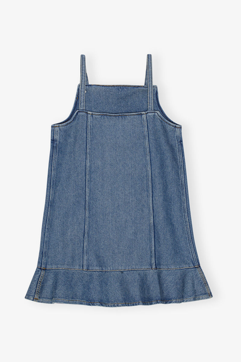 Blue Denim Mini Dress, Organic Cotton, in colour Tint Wash - 2 - GANNI