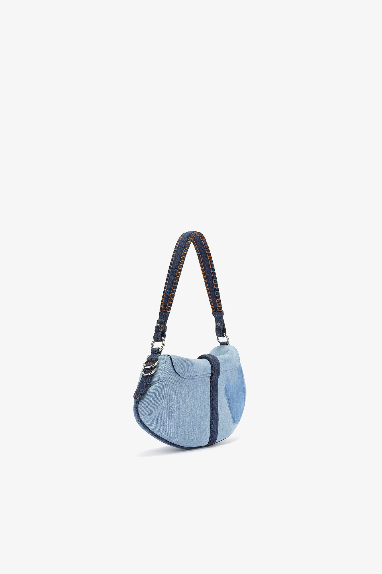 B-Kat Bag in Denim, Organic Cotton, in colour Mid Blue Vintage - 2 - GANNI