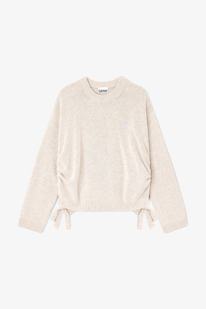 Beige Wool Mix Jumper, Wool, in colour Sand - 1 - GANNI