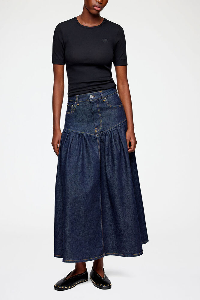 Skirt in Stretch Denim, Rinse