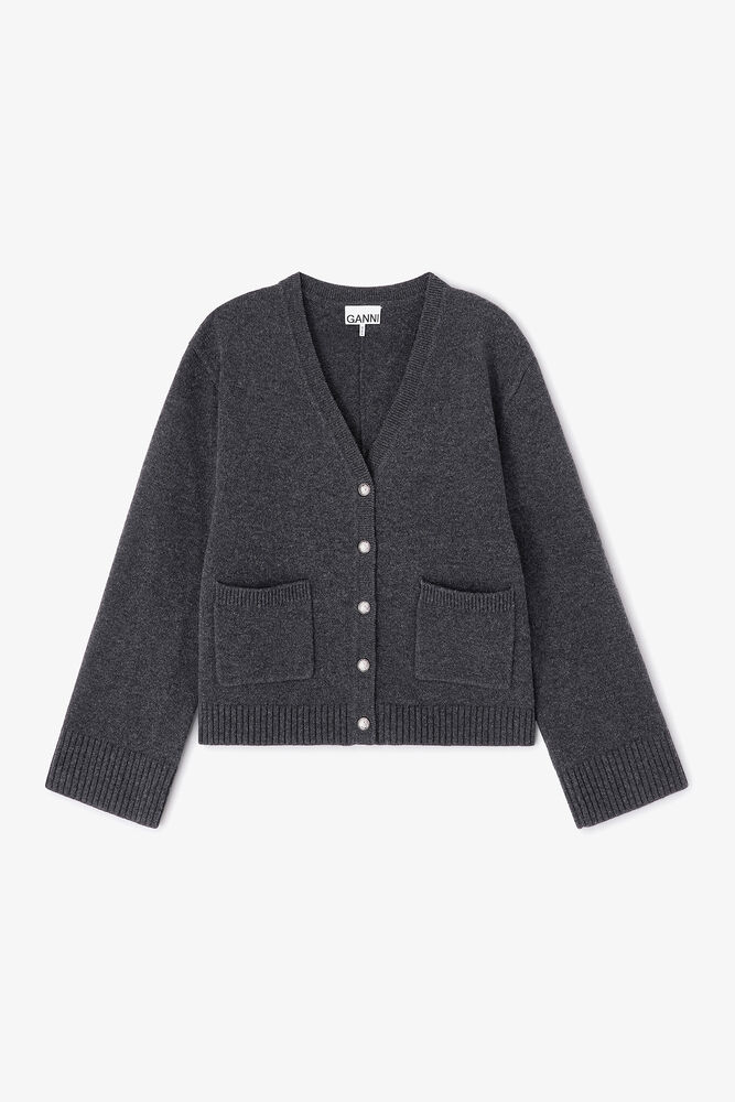 Classic Wool Cardigan, Phantom