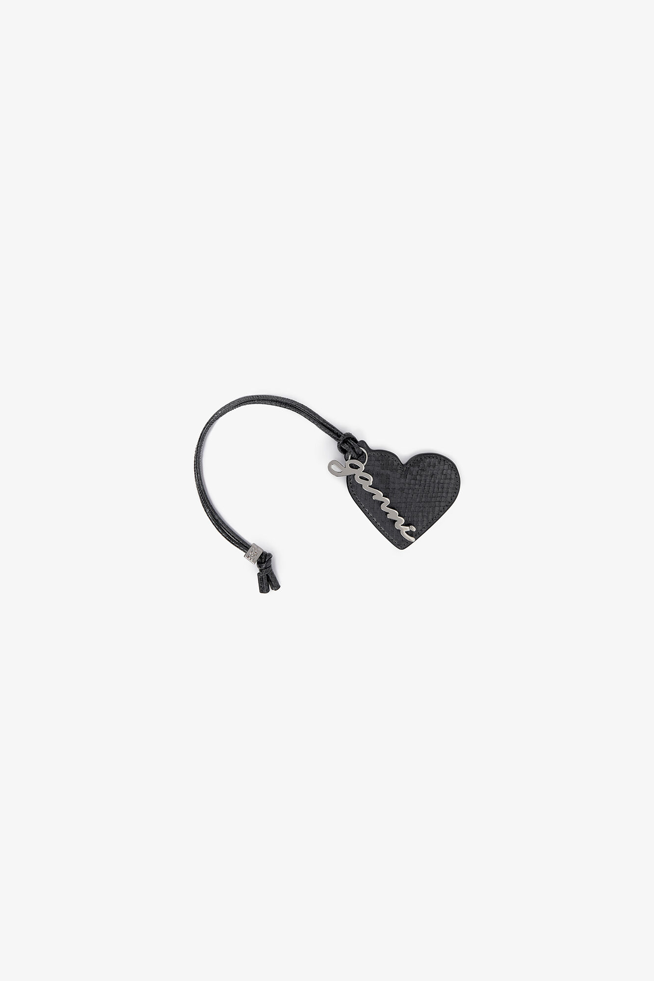 Black Snake Bou Heart Mirror, Recycled Polyester, in colour Croco - 1 - GANNI