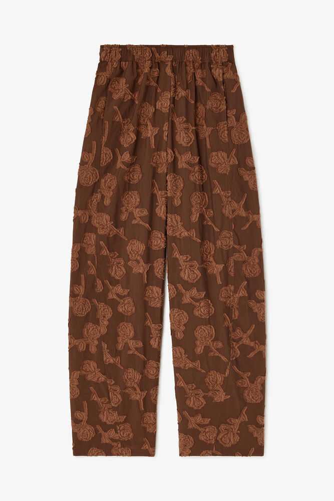 Pantalon marron en fil coup&eacute;, Cocoa Brown