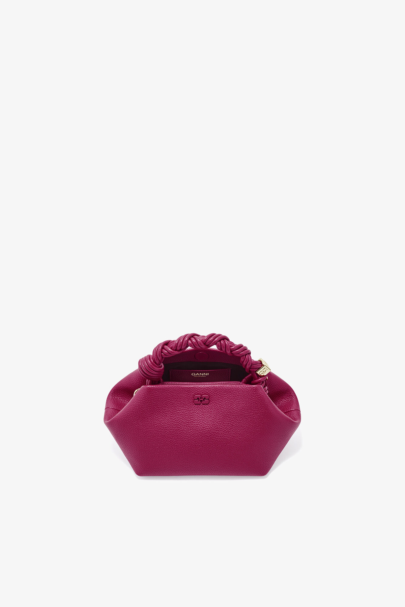 Small Bou Bag in Grained Red, Recycled Polyester, in colour Persian Red - 3 - GANNI