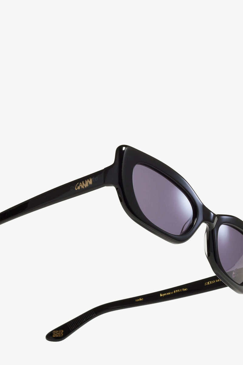 GANNI x Ace & Tate Black Sadie Sunglasses, Acetate, in colour Black - 4 - GANNI