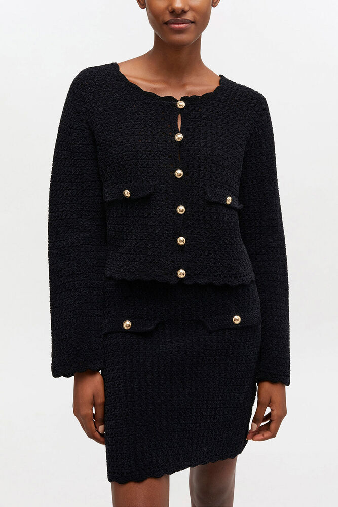 Black Crochet Cardigan, Black
