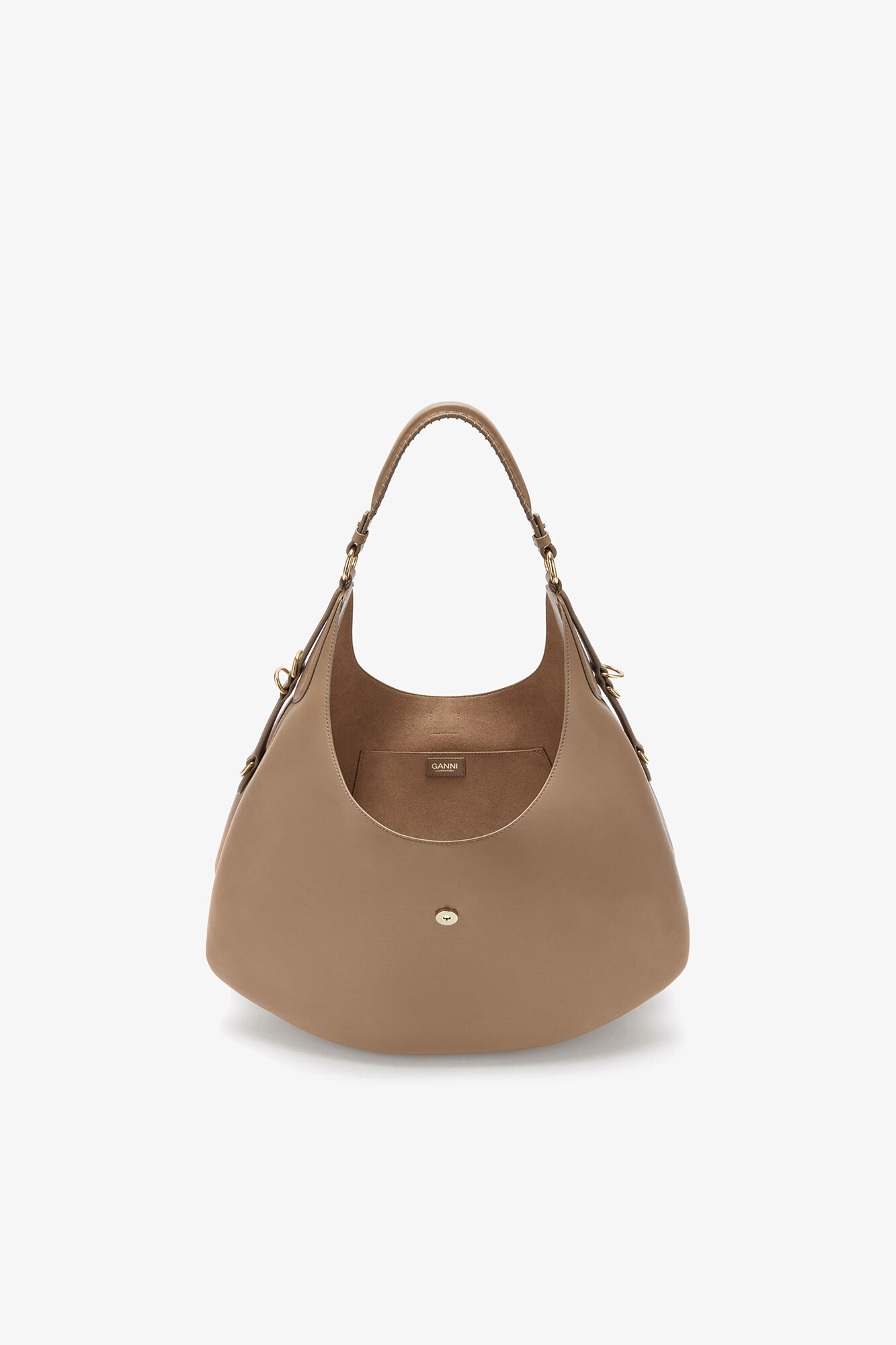 Large Kat Bag in Brown, Recycled Leather, in colour Coca Mocha - 3 - GANNI