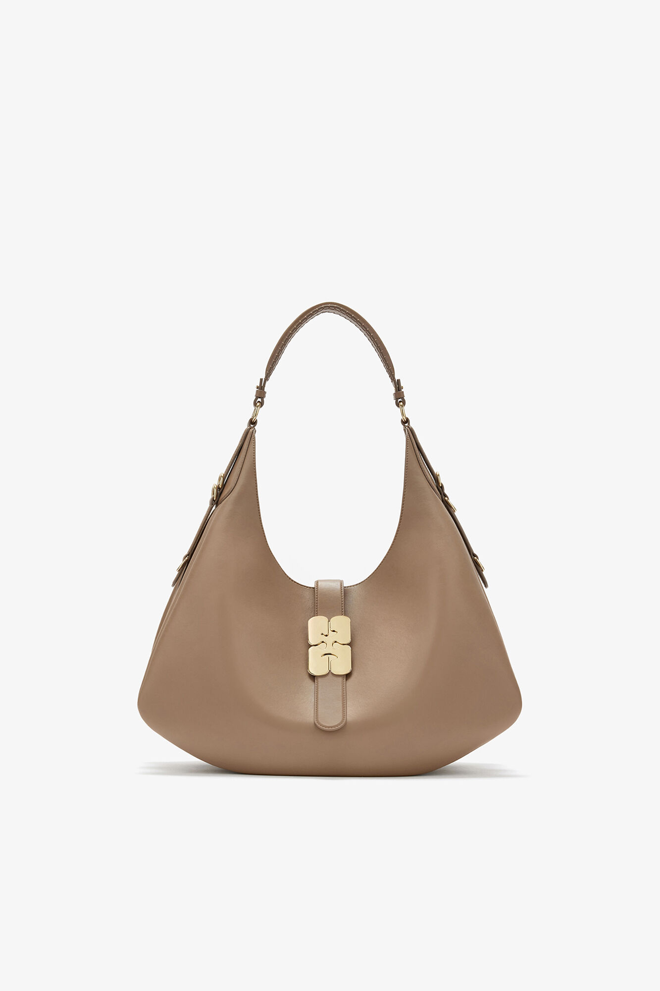 Large Kat Bag in Brown, Recycled Leather, in colour Coca Mocha - 1 - GANNI