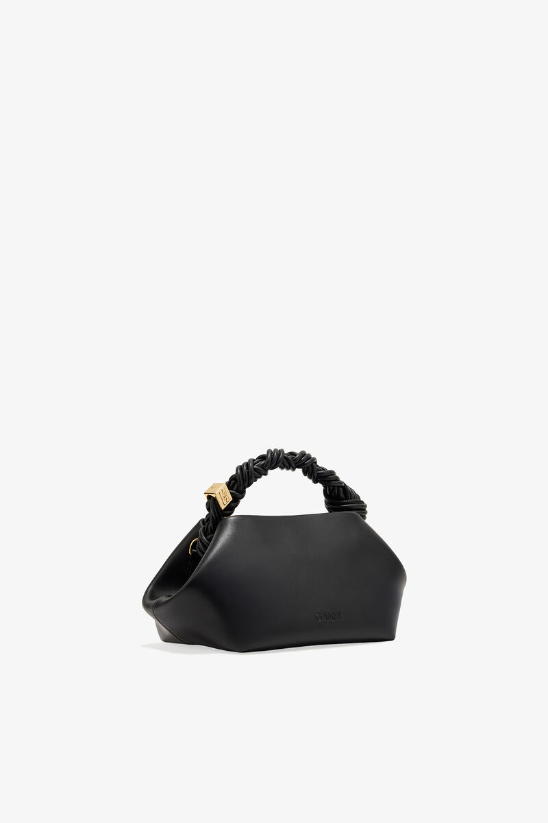Black Small GANNI Bou Bag, Recycled Leather, in colour Black - 2 - GANNI