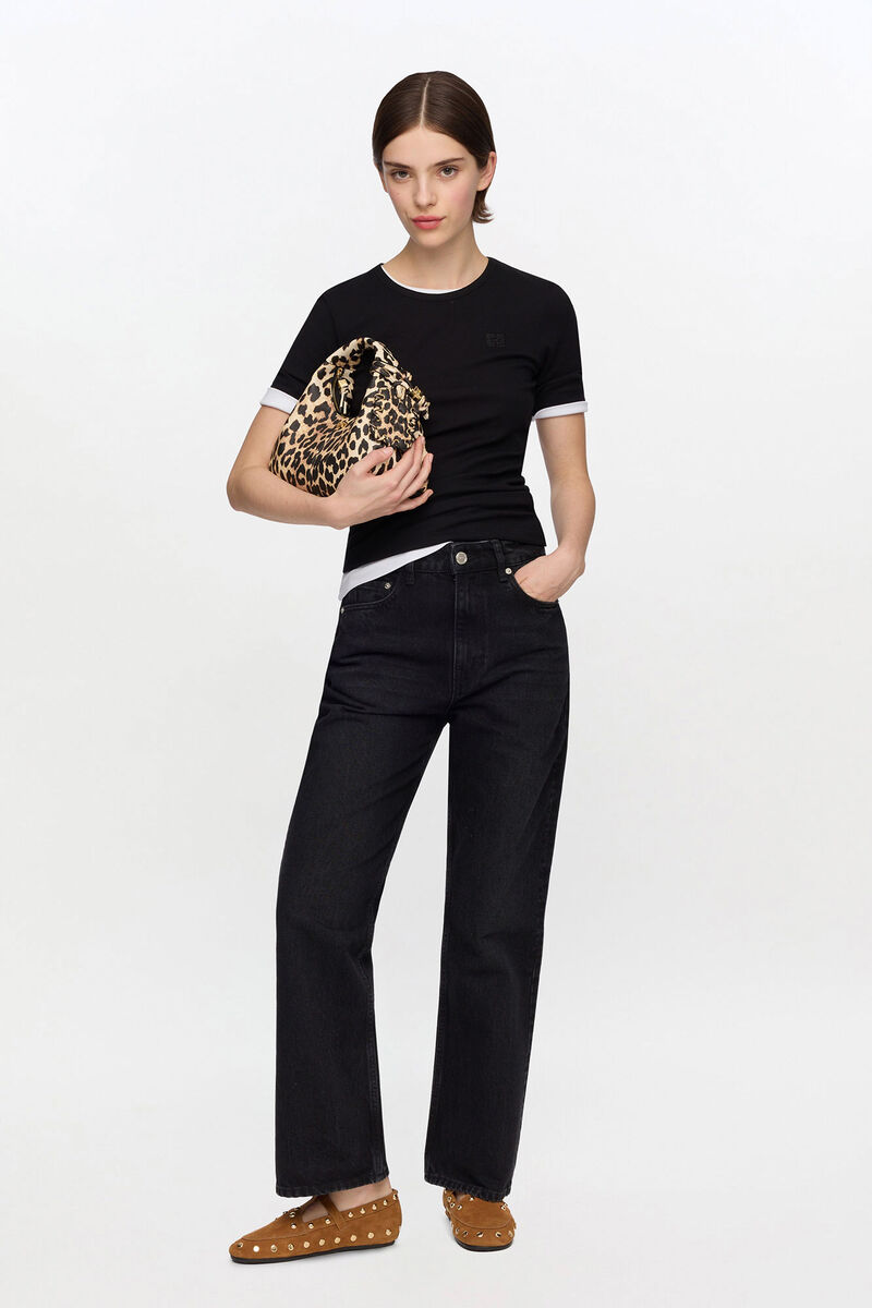 Jean Betzy noir, Organic Cotton, in colour Black Washed - 1 - GANNI