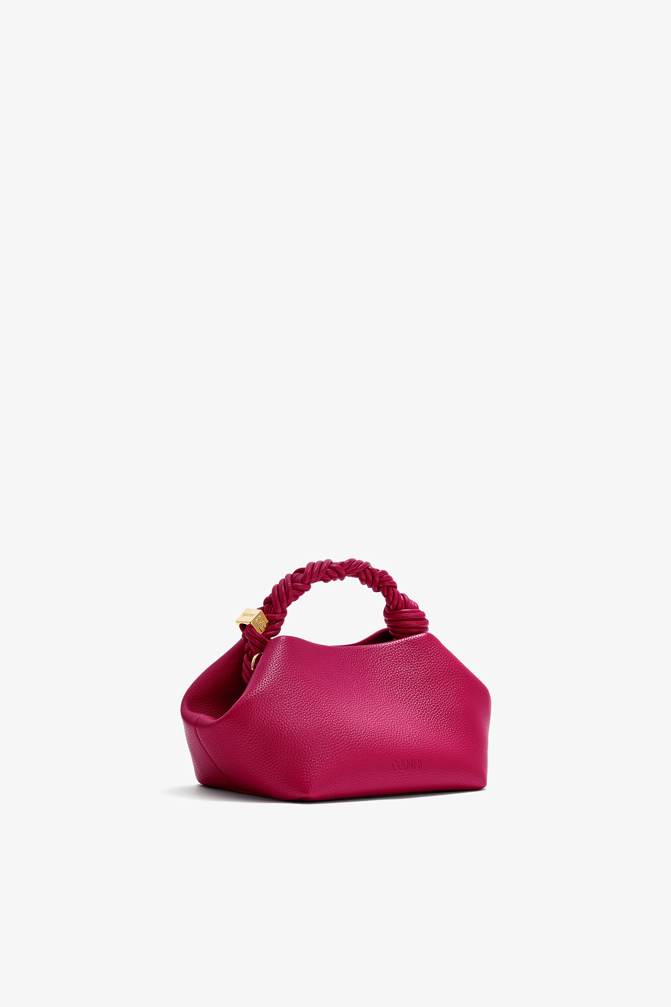 Small Bou Bag in Grained Red, Recycled Polyester, in colour Persian Red - 2 - GANNI