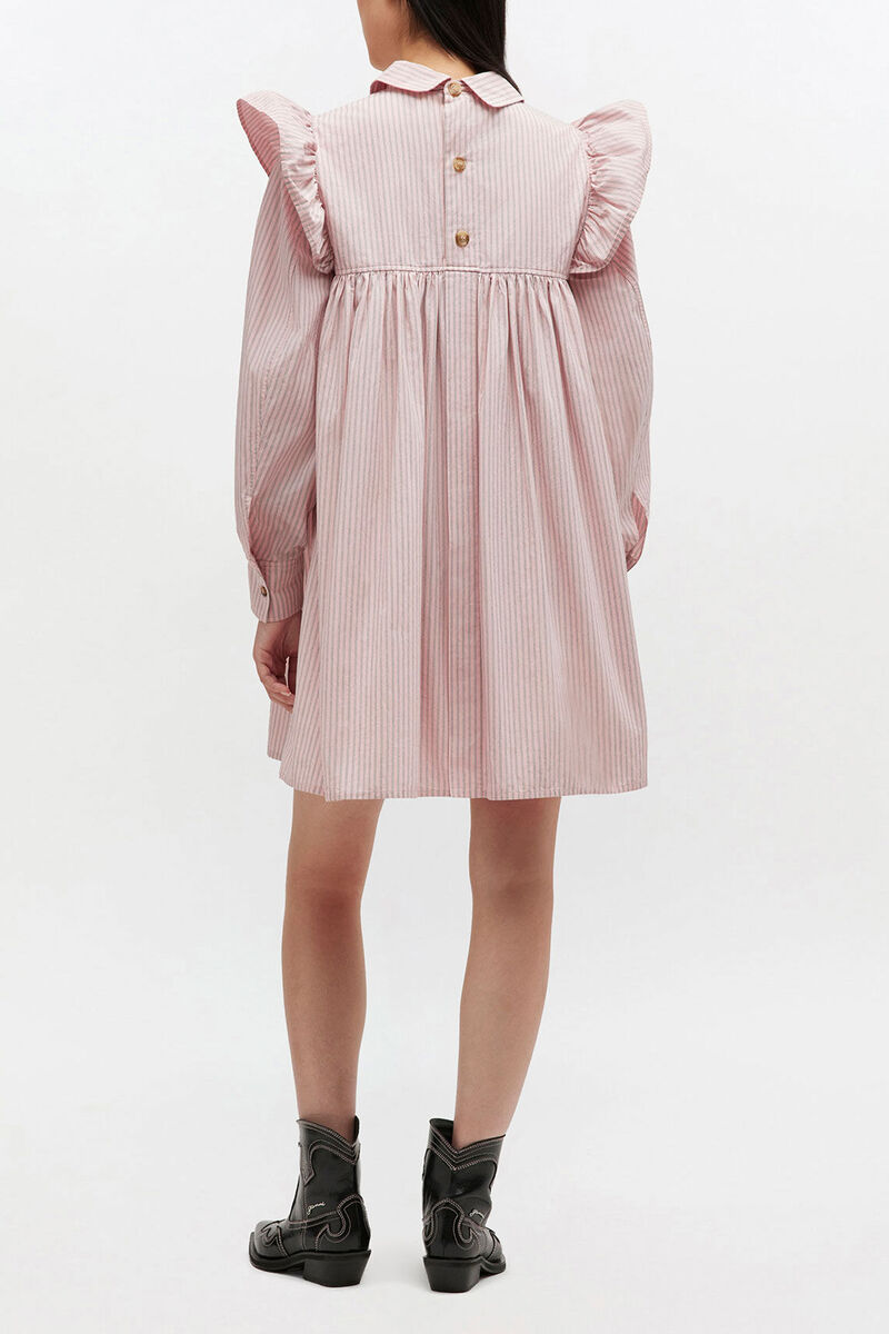 Pinkes Mini-Hemdkleid, Organic Cotton, in colour Chalk Pink - 2 - GANNI