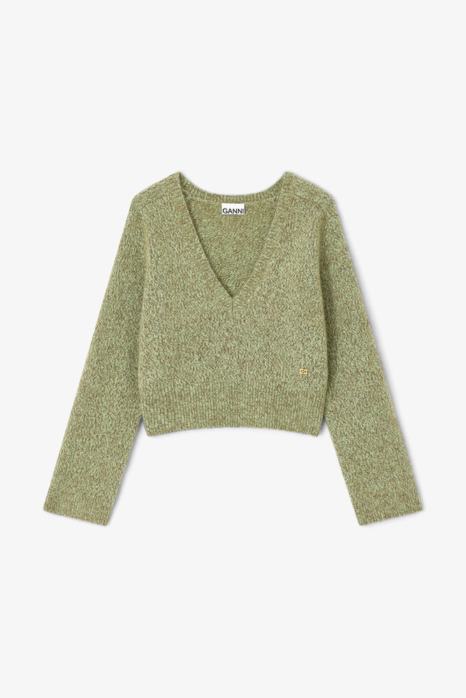 Green V-neck Sweater, Nile