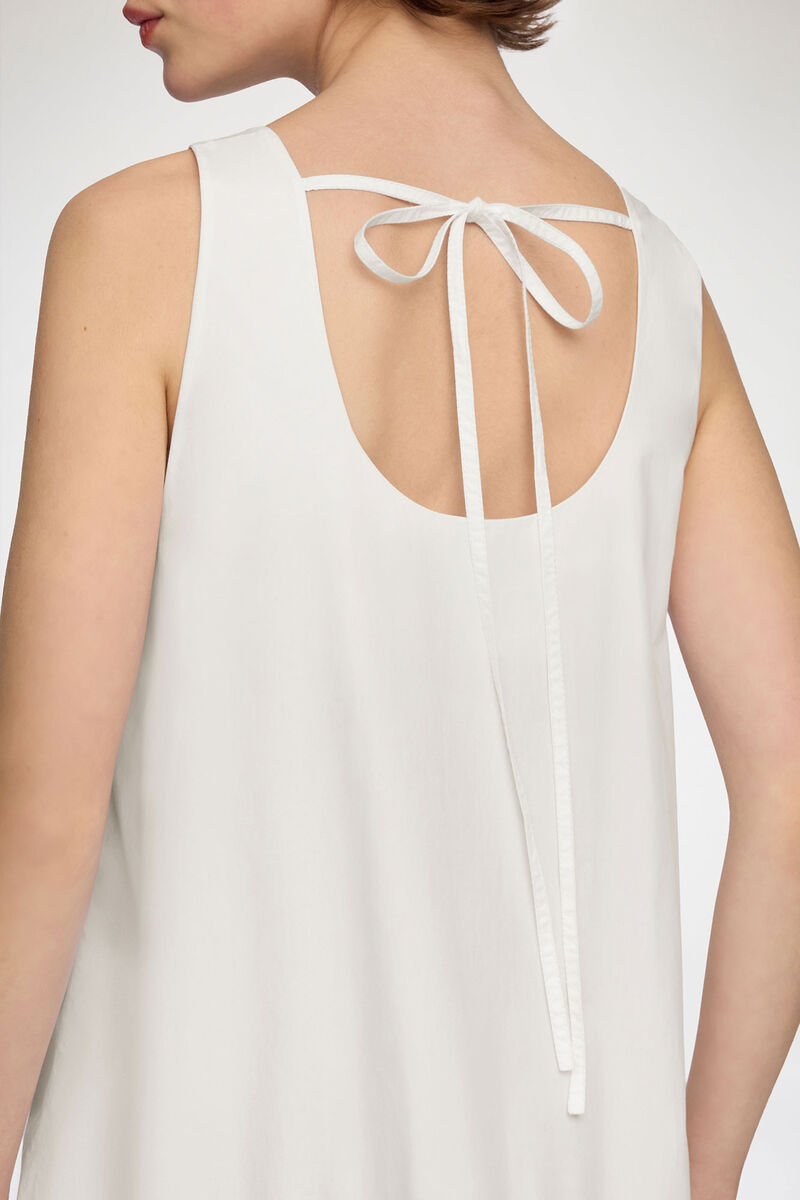 Kl&auml;nning i vit bomull, Organic Cotton, in colour Bright White - 3 - GANNI