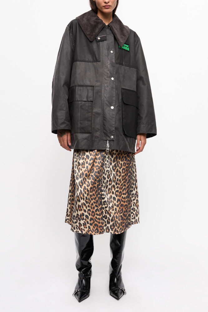 GANNI x Barbour Waxed Duffle Coat, Phantom