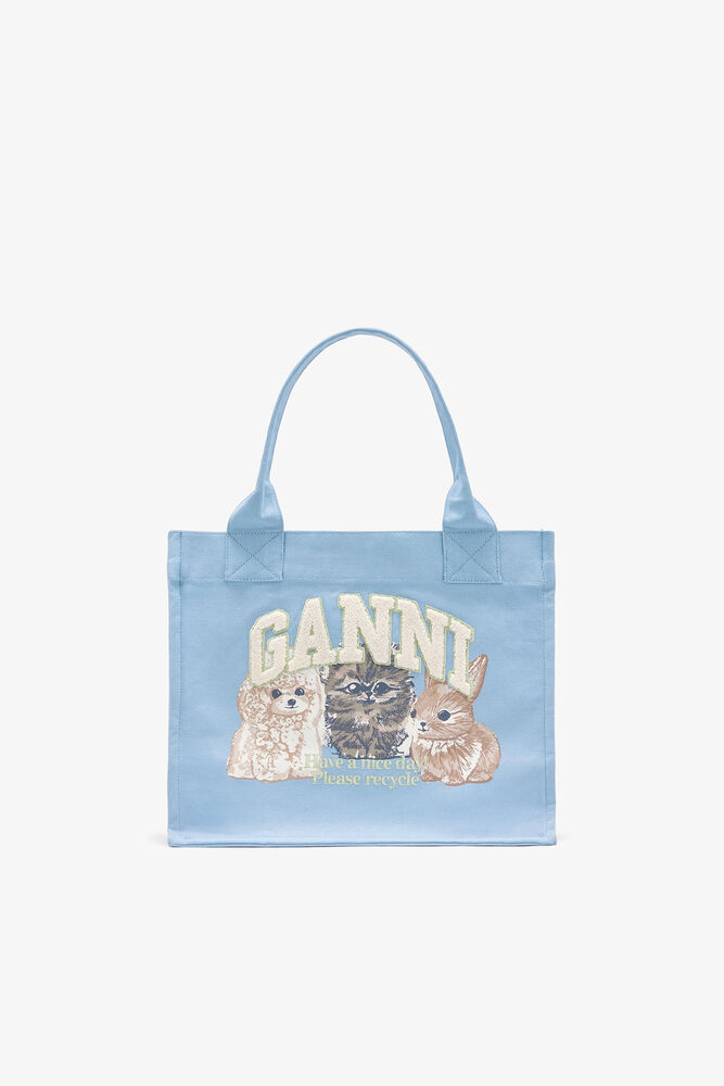 Blue Animal Large Tote, Soft Chambray