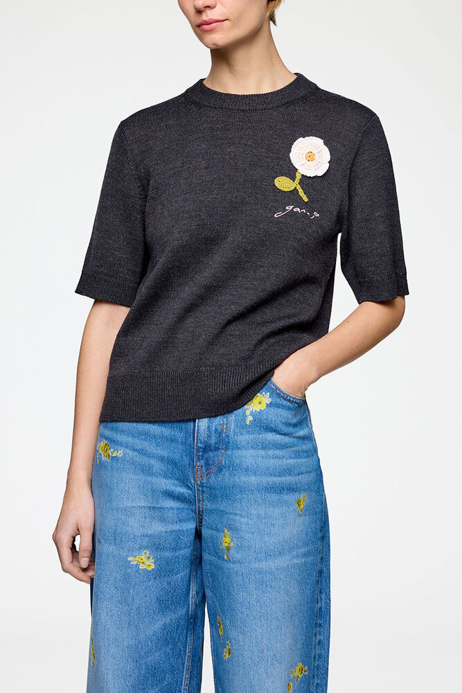 Tee in Merino, Phantom