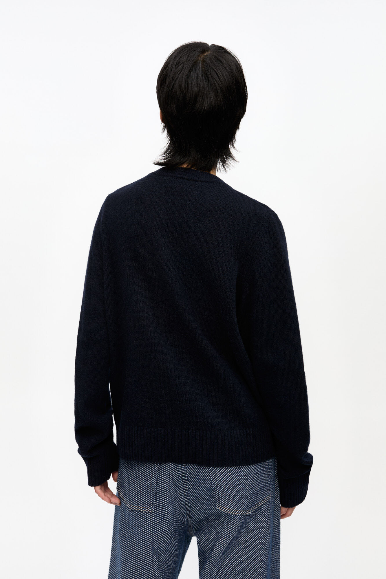Blue Graphic Wool Jumper, Wool, in colour Sky Captain - 4 - GANNI