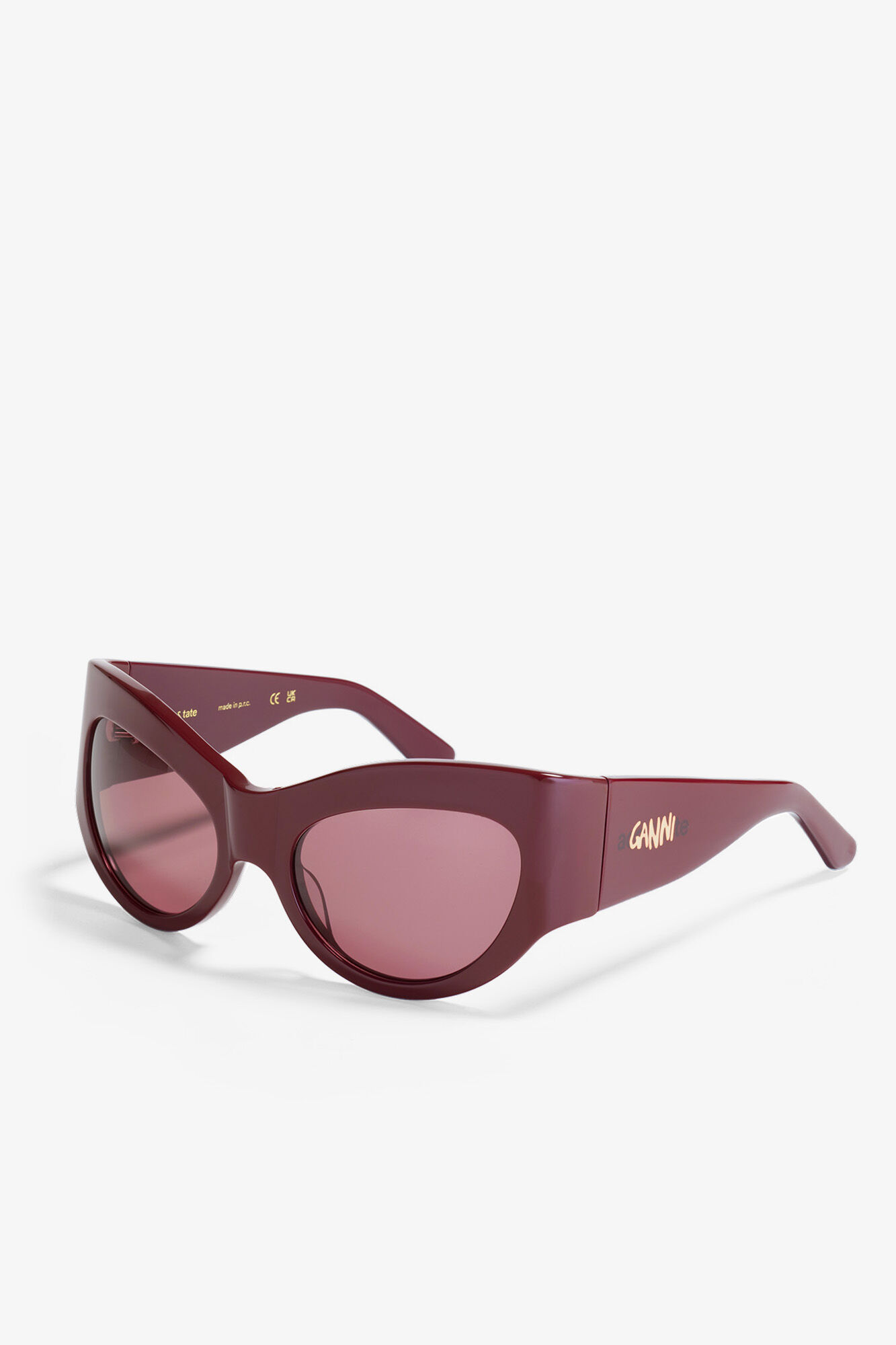 GANNI x Ace & Tate Trixie Sunglasses, Acetate, in colour Burgundy - 3 - GANNI