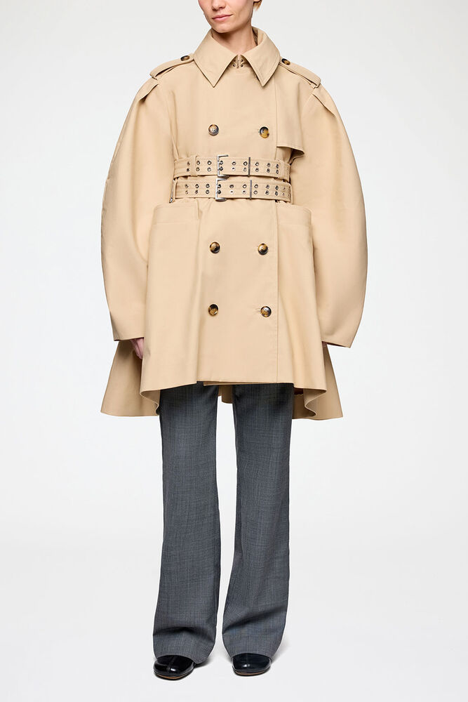 Trench-coat en coton double, Warm Sand