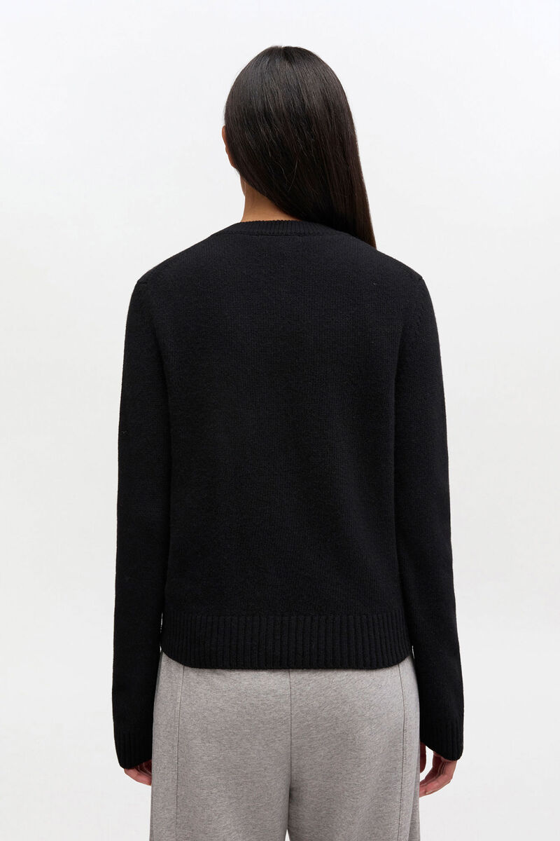 Wool Mix Cardigan, Wool, in colour Black - 3 - GANNI