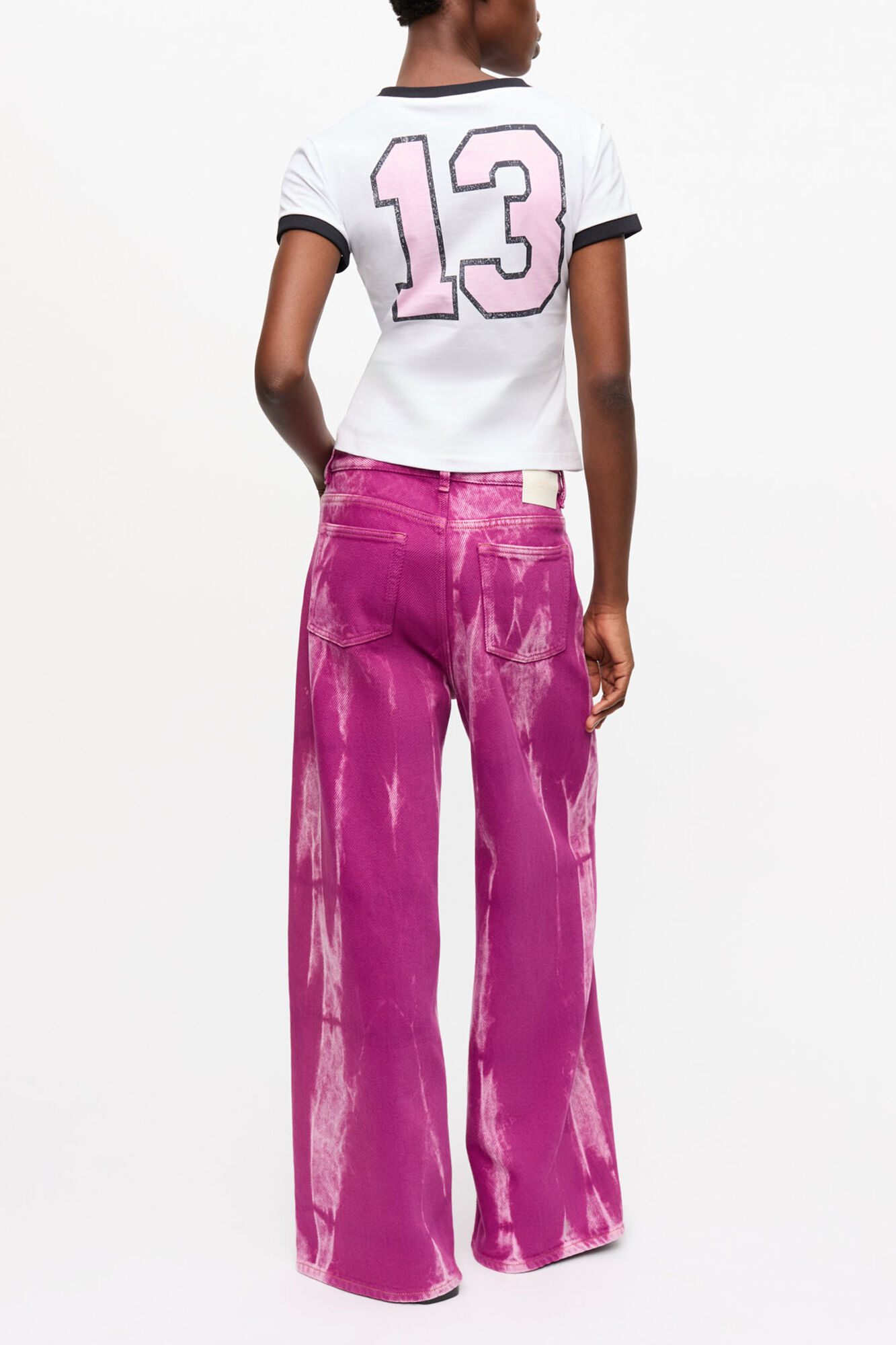 Marri Jeans in Purple Overdyed Denim, Organic Cotton, in colour Boysenberry - 4 - GANNI