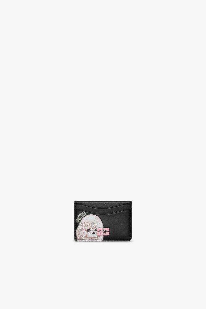 Bou Card Holder in Black with Animals, Black