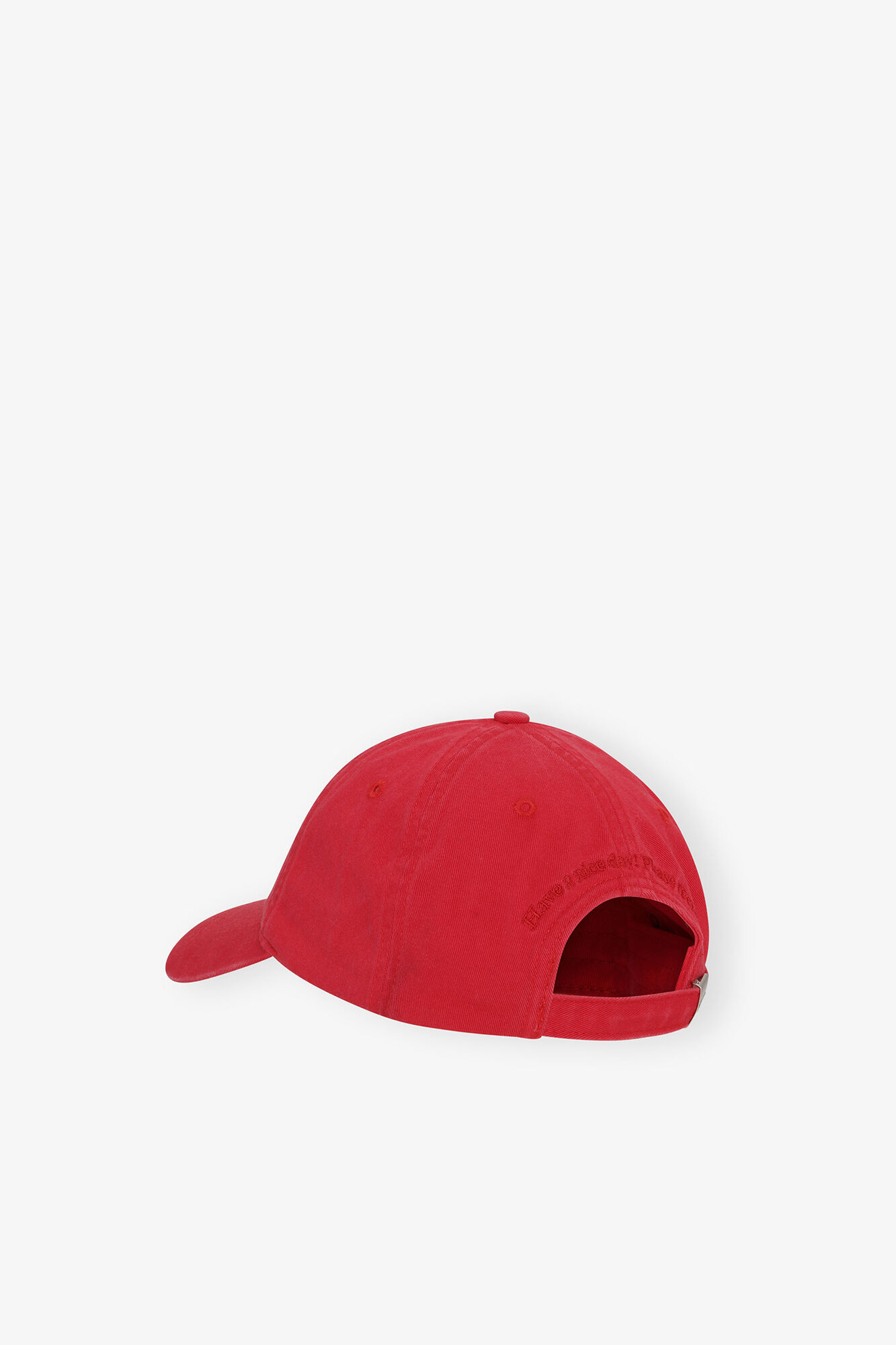 Red Canvas Cap, Organic Cotton, in colour Fiery Red - 2 - GANNI