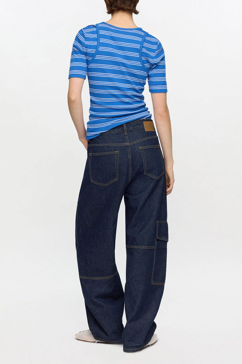 Jean fonc&eacute; Audri, Organic Cotton, in colour Rinse - 2 - GANNI