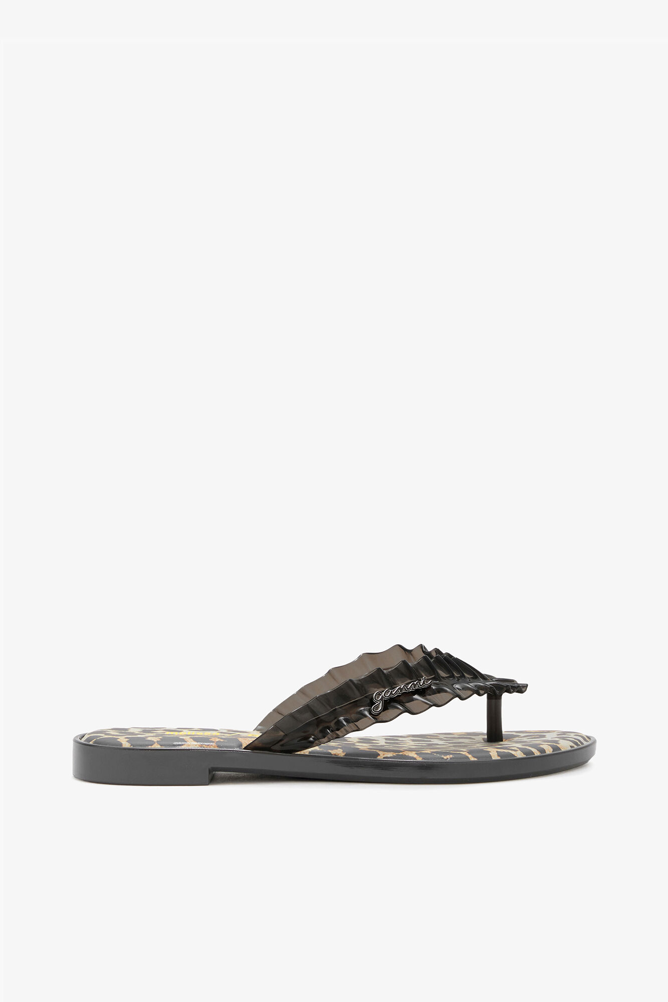 Melissa flip flop i leopardprint, Polyvinyl Chloride, in colour Black - 1 - GANNI