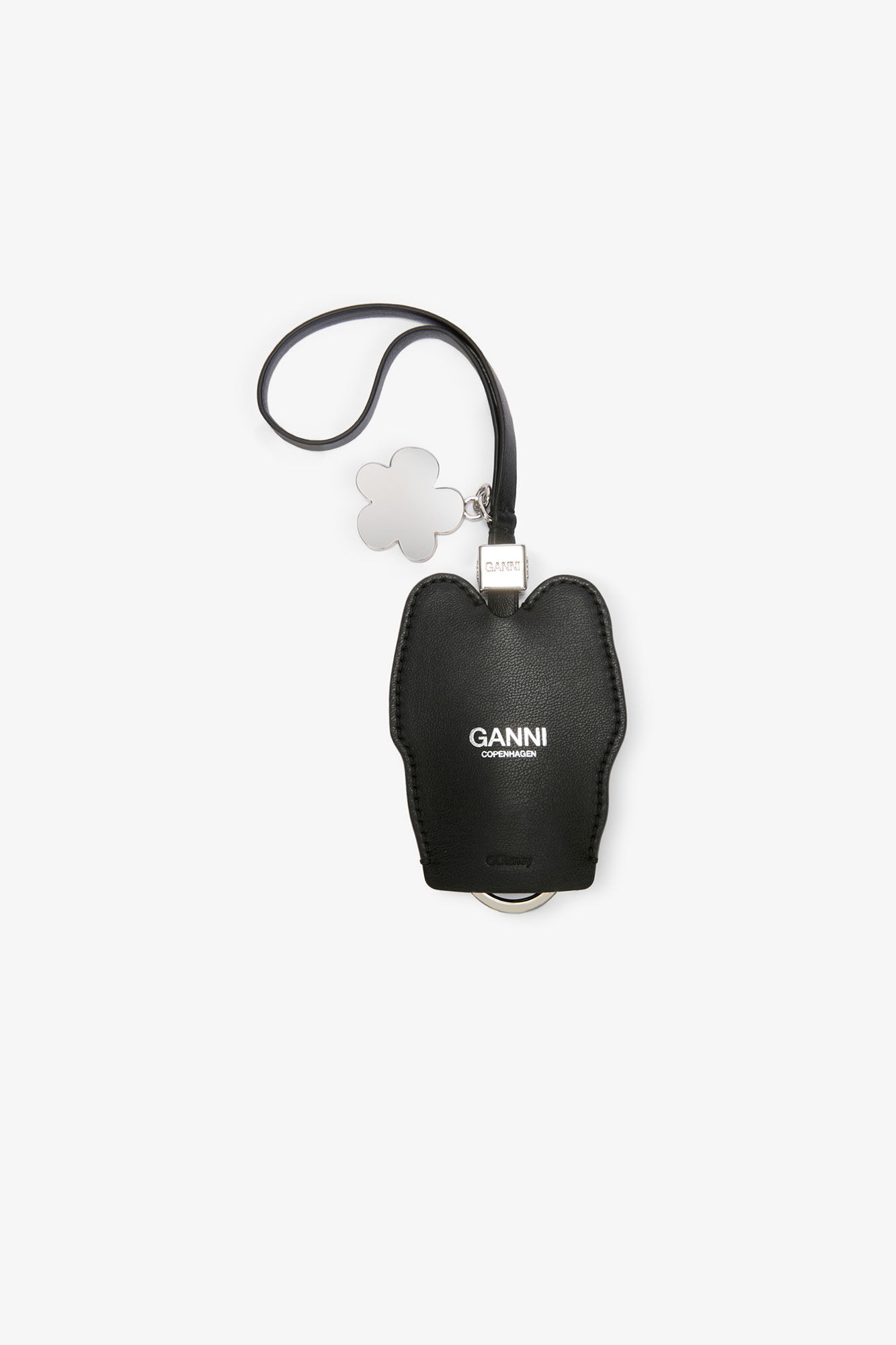 Daisy Duck Black Key Bell, Recycled Leather, in colour Jet Black - 2 - GANNI