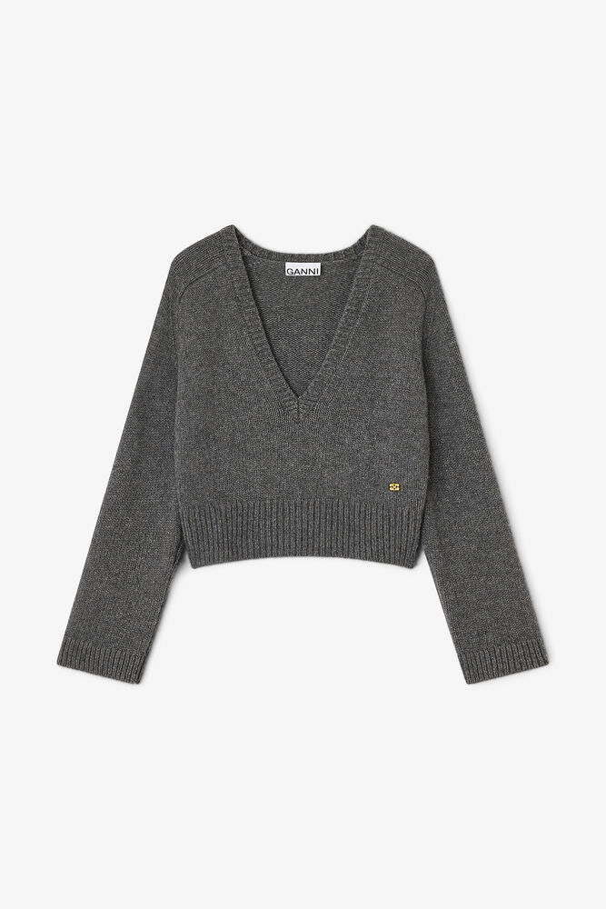 Dark Grey V-neck Jumper, Phantom