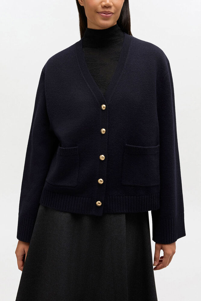 Classic Wool Cardigan, Sky Captain
